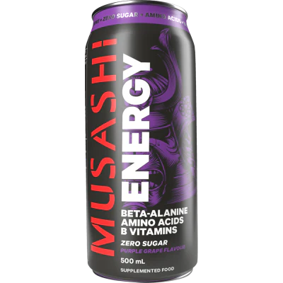 Musashi Zero Sugar Purple Grape Flavour Energy Drink 500ml