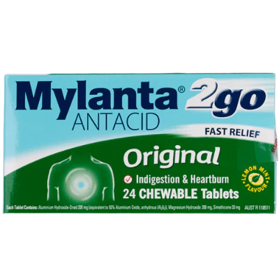 Mylanta 2Go Original Antacid Chewable Tablets 24pk