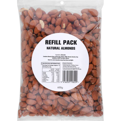 Natural Almonds Refill Pack 600g