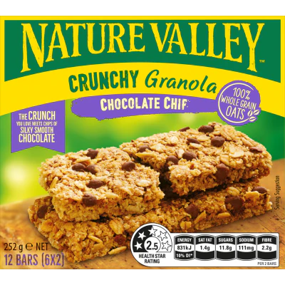 Nature Valley Chocolate Chip Crunchy Granola Bars 6 x 42g