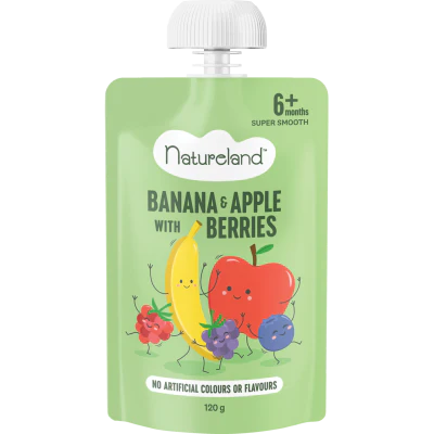 Natureland Banana & Apple With Berries 6+ Months 120g