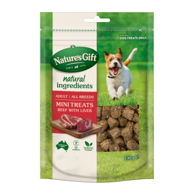 Nature's Gift Beef with Liver Mini Treats Dog Food 130g