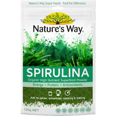 Nature's Way Spirulina Organic High Nutrient Super Food Powder 120g