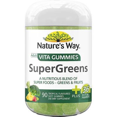 Natures Way Supergreens Adult Vita Gummies 90pk