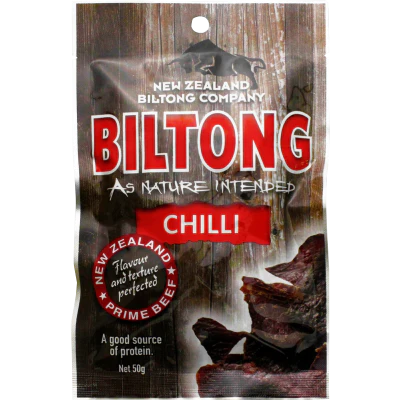 New Zealand Biltong Chilli Cured Meat 50g