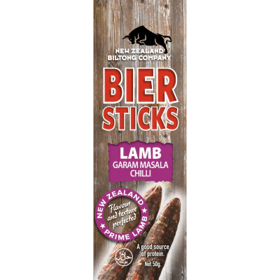 New Zealand Biltong Lamb Garam Masala Chilli Bier Sticks 50g