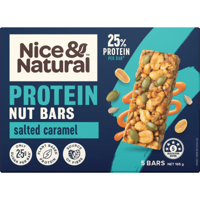 Nice & Natural Salted Caramel Protein Nut Bars 165g