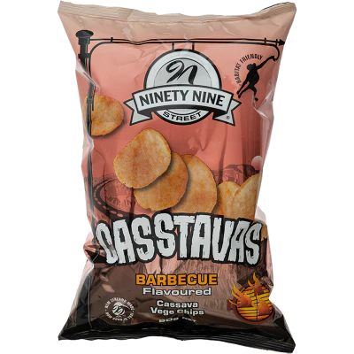 NinetyNine Street Casstavas Barbecue Flavoured Cassava Vege Chips 90g