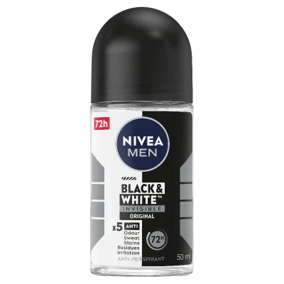 Nivea Men Invisible For Black & White Original 72Hr Protection Anti-Perspirant Deodorant Roll On 50ml