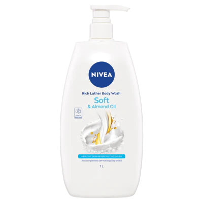 Nivea Soft & Almond Oil Rich Lather Body Wash 1000ml