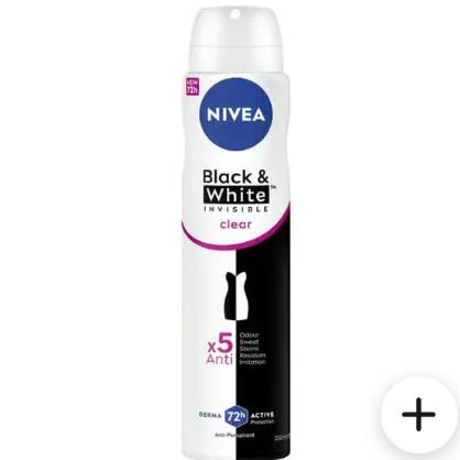 Nivea Women 72h Black & White Deodorant 250 ml x 6 ct