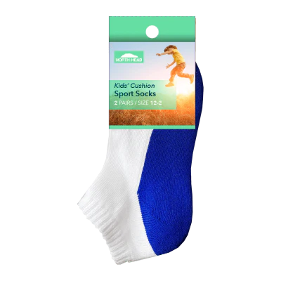 North Head 2-12 Kids Cushion Sports Socks Assorted 2pk