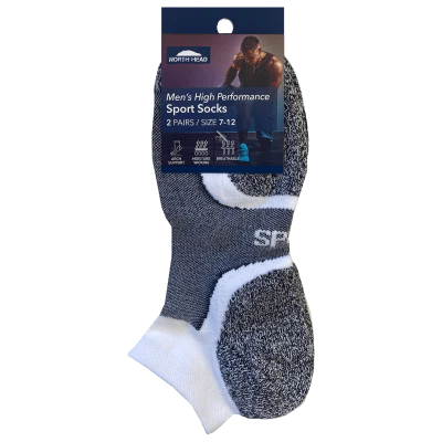North Head 7-12 High Performance Assorted Mens Socks 2pk