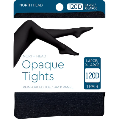 North Head Black 120 Denier Opaque Tights Large/X-Large 1pk
