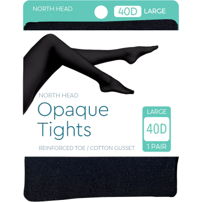 North Head Black 40 Denier Opaque Tights Large 1pk