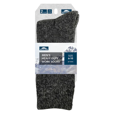 North Head Men's Heavy Duty Works Socks Size 6-10 2pk
