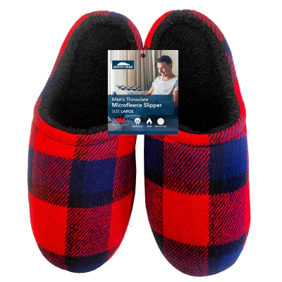 North Head Men's Thinsulate Microfleece Scuff Slippers Large Assorted 1pk