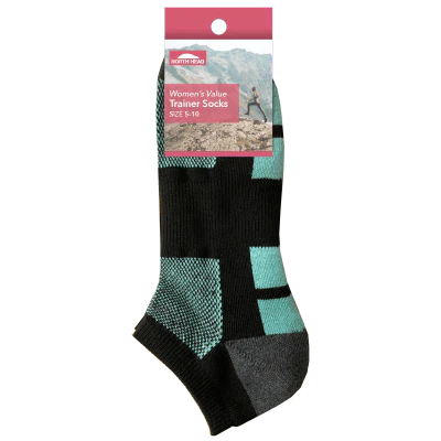 North Head Women's Value Trainor Socks Size 5-10 Assorted 1pk
