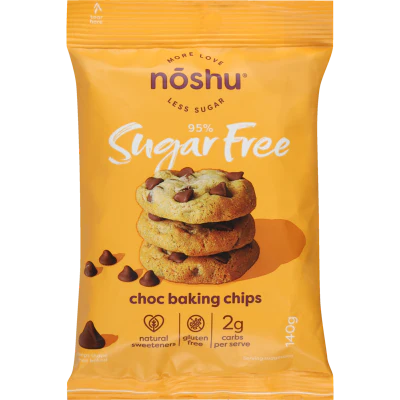 Noshu 95% Sugar Free Choc Baking Chips 140g