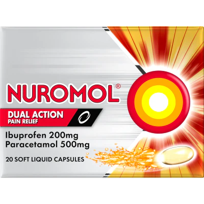 Nuromol Dual Action Liquid Pain Relief Capsules 20pk