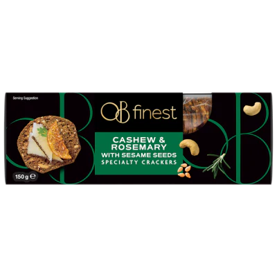 OB Finest Cashew & Rosemary With Sesame Seeds Specialty Crackers 150g