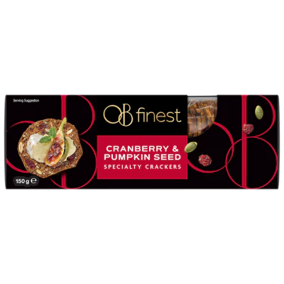 OB Finest Cranberry & Pumpkin Seed Speciality Crackers 150g