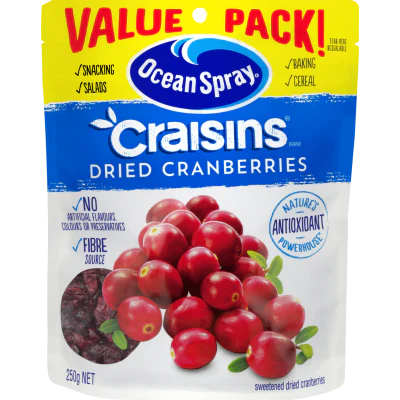 Ocean Spray Original Craisins Dried Cranberries 250g