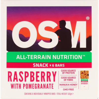 One Square Meal All-Terrain Nutrition Raspberry With Pomegranate Snack Bars 510g
