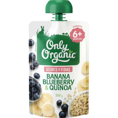 Only Organic Banana Blueberry & Quinoa 6+ Months 120g