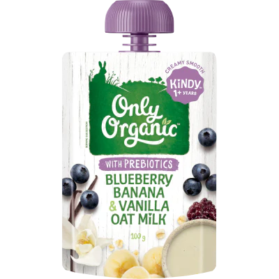 Only Organic Kindy Blueberry Banana & Vanilla Oat Milk 1+ Years 100g