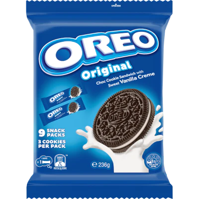 Oreo Original Choc Cookie Snack Packs 236g