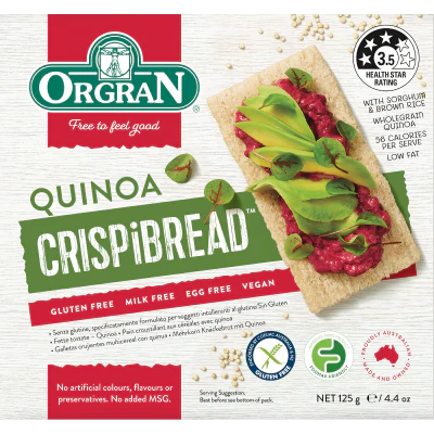 Orgran Gluten Free Quinoa Crispbread 0.125kg