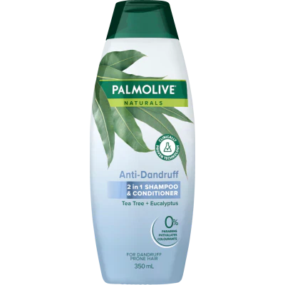 Palmolive Naturals Anti-Dandruff Tea Tree & Eucalyptus 2 In 1 Hair Shampoo & Hair Conditioner 350ml