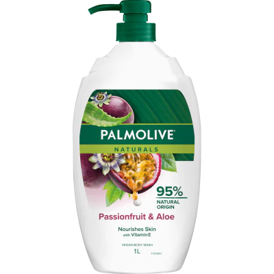 Palmolive Naturals Passionfruit & Aloe Vegan Body Wash 1l