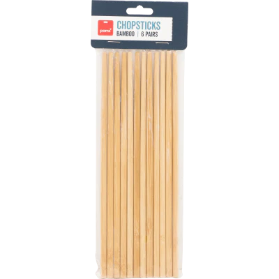 Pams Bamboo Chopsticks 6pairs 6pk