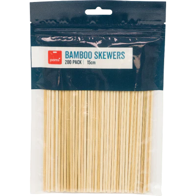 Pams Bamboo Skewers 15cm 200pk