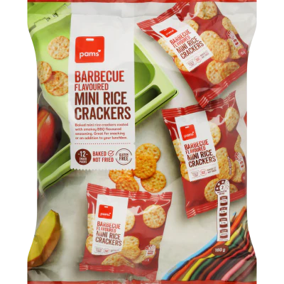Pams Barbecue Flavoured Mini Rice Crackers 180g