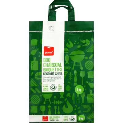 Pams Coconut Shell BBQ Charcoal Briquettes 5kg