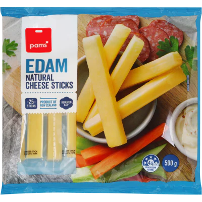Pams Edam Natural Cheese Sticks 500g