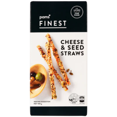 Pams Finest Cheese & Seed Straws 100g