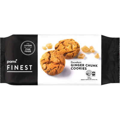 Pams Finest Decadent Ginger Chunk Cookies 300g