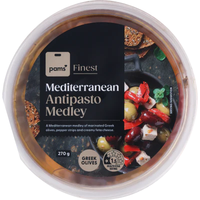 Pams Finest Olive and Feta Antipasto 270g