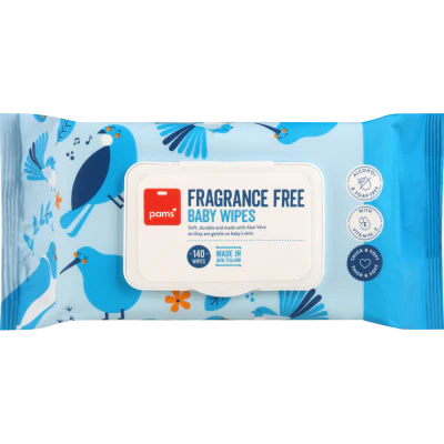 Pams Fragrance Free Baby Wipes 140pk