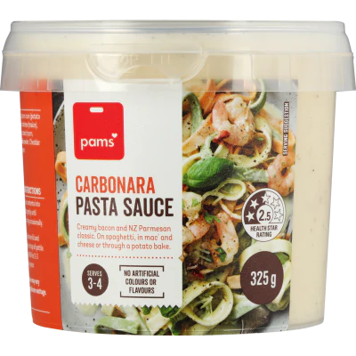 Pams Fresh Carbonara Pasta Sauce 325g