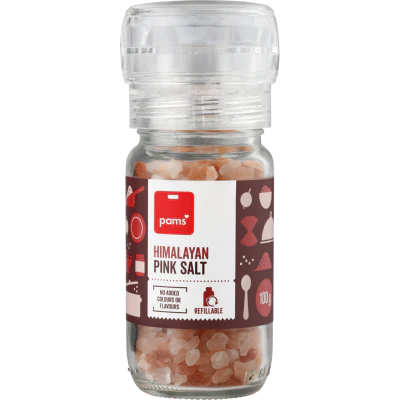 Pams Himalayan Pink Salt Grinder 100g
