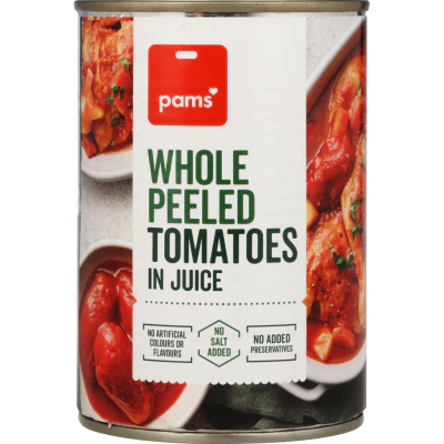 Pams Italian Whole Peeled Tomatoes In Juice 400g