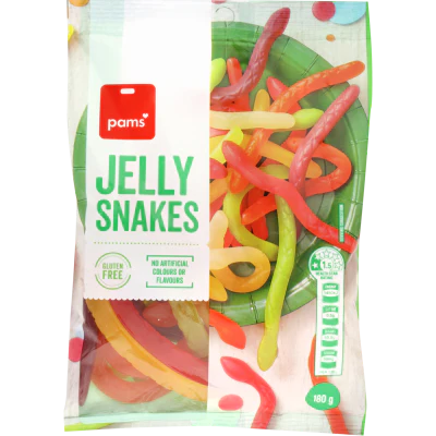 Pams Jelly Snakes 180g