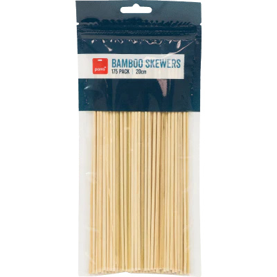 Pams Kitchen Skewers Bamboo 20cm 175pk