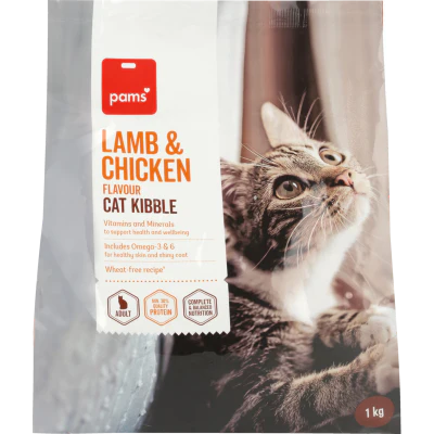 Pams Lamb & Chicken Dry Cat Food 1kg