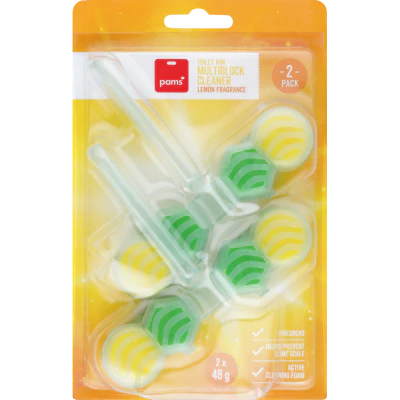Pams Lemon Fragrance Toilet Rim Multiblock Cleaner 2pk
